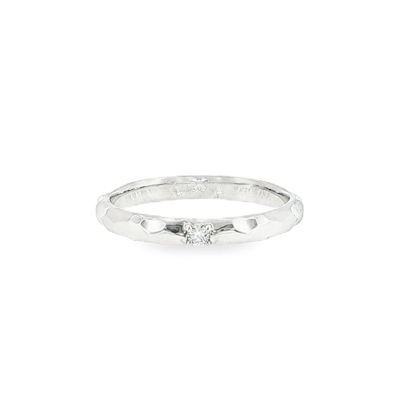 テクスチャー ダイヤモンドリング 0.03ct・2.5mm／シルバー925