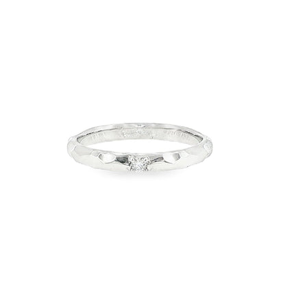 テクスチャー ダイヤモンドリング 0.03ct・2.5mm／シルバー925
