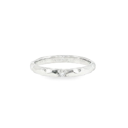 テクスチャー ダイヤモンドリング 0.03ct・2.5mm／シルバー925