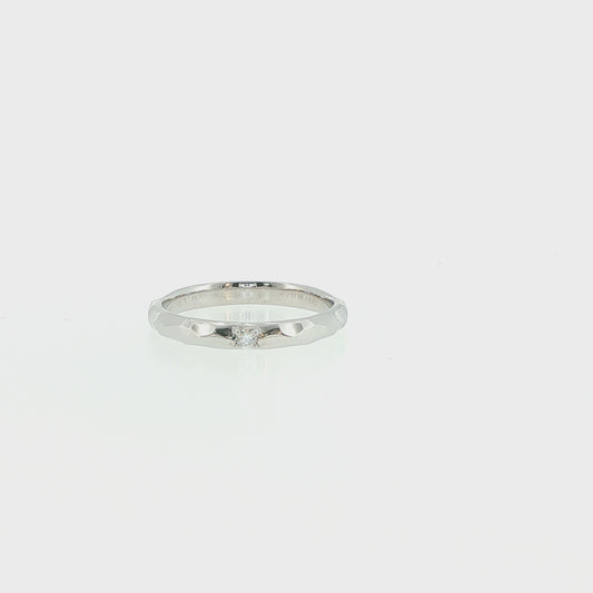 テクスチャー ダイヤモンドリング 0.03ct・2.5mm／シルバー925