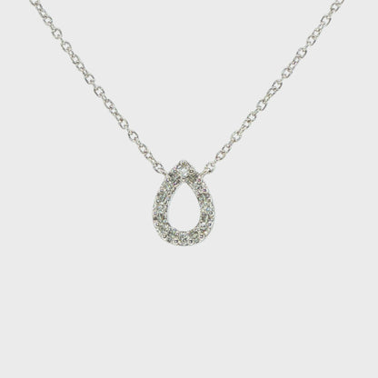 ダイヤモンド オープンティアドロップ ネックレス／シルバー925